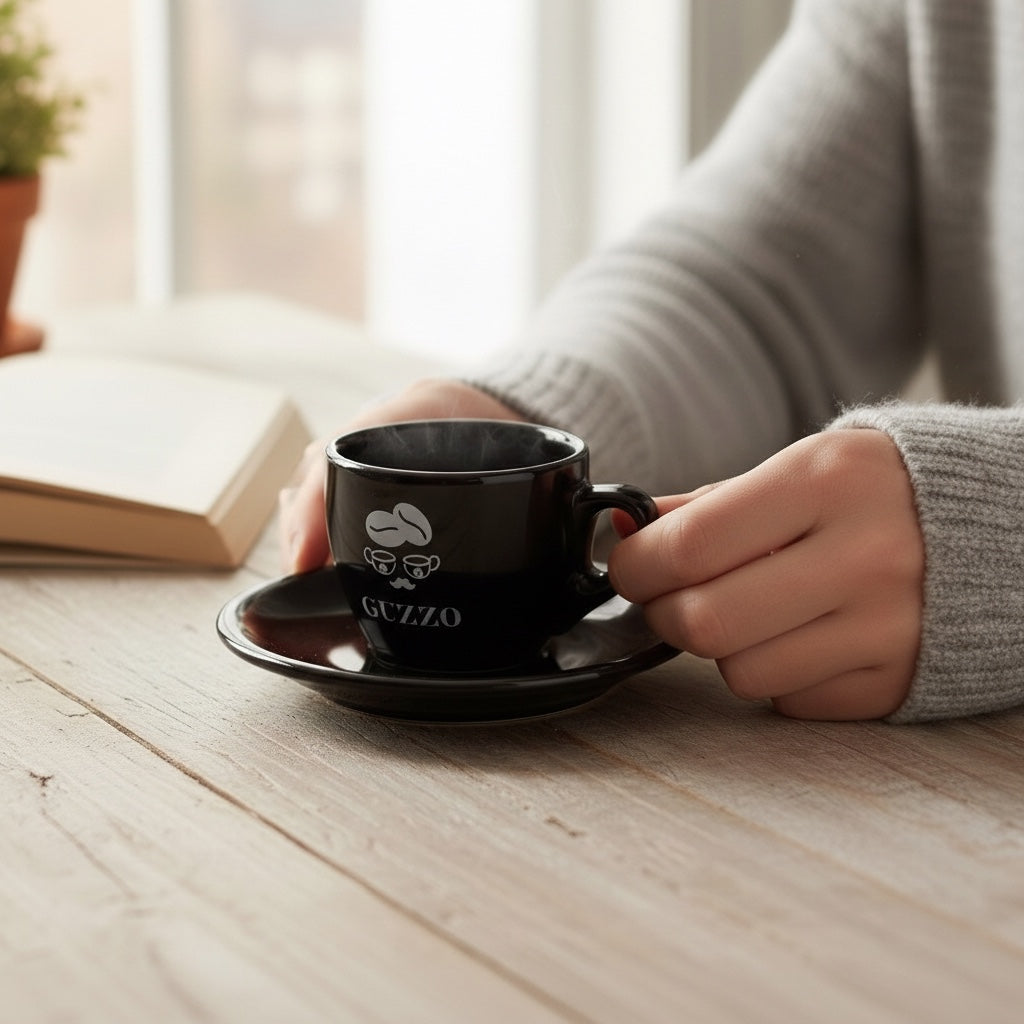 "Guzzo" Espresso-Tasse - schwarz